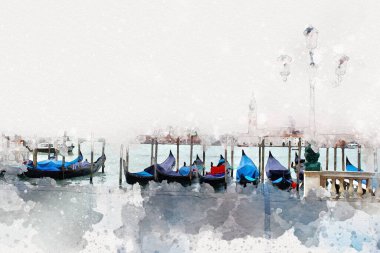 Venedik sanat eskizi çizimi eğlenceli tasarım antika retro