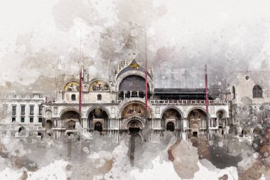 Venedik sanat eskizi çizimi eğlenceli tasarım antika retro