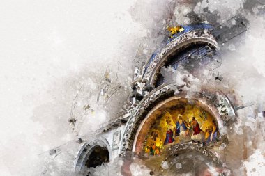 Venedik sanat eskizi çizimi eğlenceli tasarım antika retro