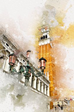 Venedik sanat eskizi çizimi eğlenceli tasarım antika retro