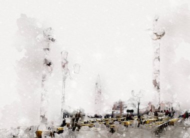 Venedik sanat eskizi çizimi eğlenceli tasarım antika retro