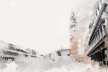 Venedik sanat eskizi çizimi eğlenceli tasarım antika retro