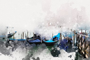 Venedik sanat eskizi çizimi eğlenceli tasarım antika retro