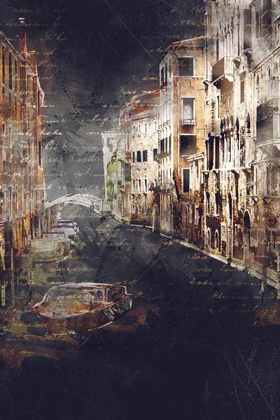 Venedik sanat eskizi çizimi eğlenceli tasarım antika retro