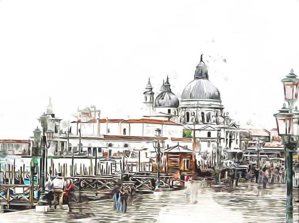 Venedik sanat eskizi çizimi eğlenceli tasarım antika retro