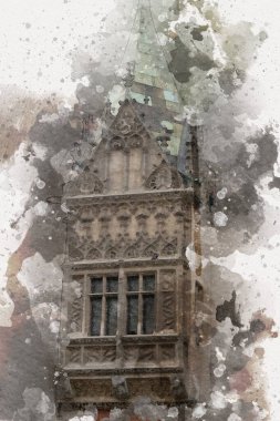 Wroclaw City Poland antika sanat eskizi çizimi