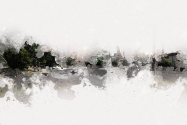 Wroclaw City Poland antika sanat eskizi çizimi