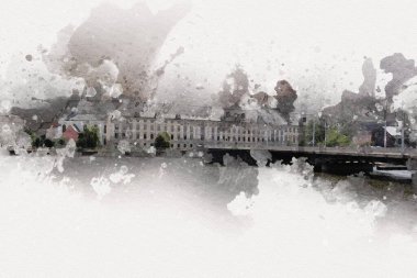 Wroclaw City Poland antika sanat eskizi çizimi