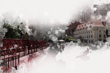 Wroclaw City Poland antika sanat eskizi çizimi