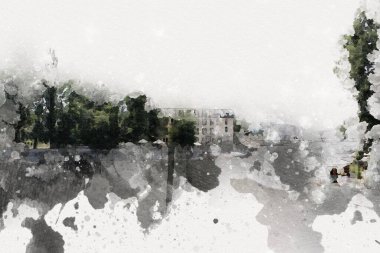 Wroclaw City Poland antika sanat eskizi çizimi