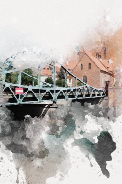 Wroclaw City Poland antika sanat eskizi çizimi