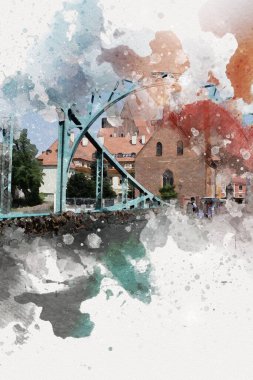 Wroclaw City Poland antika sanat eskizi çizimi