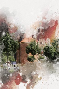 Wroclaw City Poland antika sanat eskizi çizimi