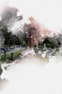 Wroclaw City Poland antika sanat eskizi çizimi