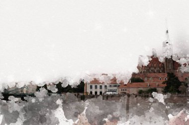 Wroclaw City Poland antika sanat eskizi çizimi