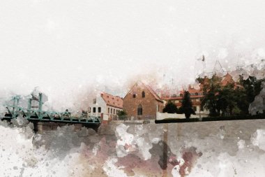 Wroclaw City Poland antika sanat eskizi çizimi