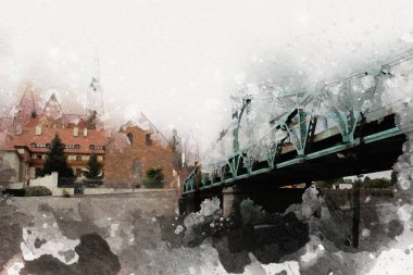 Wroclaw City Poland antika sanat eskizi çizimi