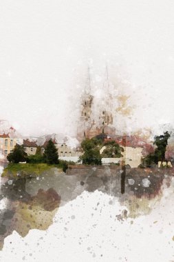 Wroclaw City Poland antika sanat eskizi çizimi