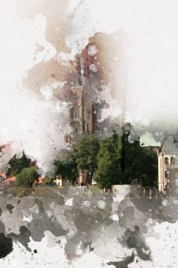 Wroclaw City Poland antika sanat eskizi çizimi