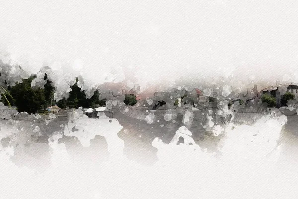 Wroclaw City Poland antika sanat eskizi çizimi