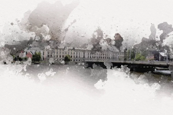 Wroclaw City Poland antika sanat eskizi çizimi