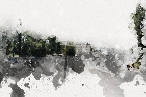 Wroclaw City Poland antika sanat eskizi çizimi