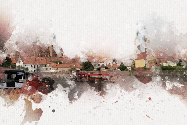 Wroclaw City Poland antika sanat eskizi çizimi