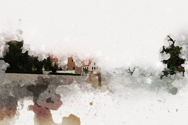 Wroclaw City Poland antika sanat eskizi çizimi