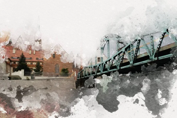 Wroclaw City Poland antika sanat eskizi çizimi