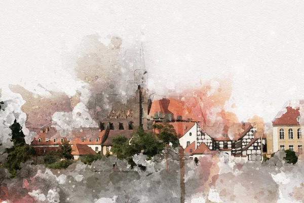 Wroclaw City Poland antika sanat eskizi çizimi