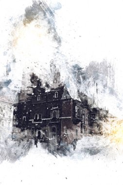 Wroclaw City Poland antika sanat eskizi çizimi