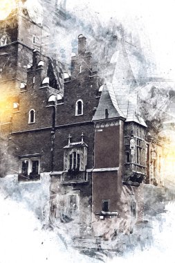 Wroclaw City Poland antika sanat eskizi çizimi