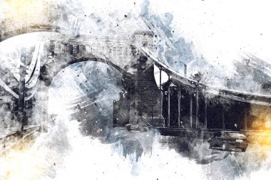 Wroclaw City Poland antika sanat eskizi çizimi