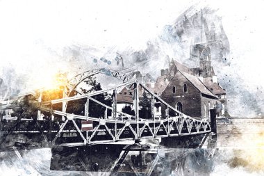 Wroclaw City Poland antika sanat eskizi çizimi