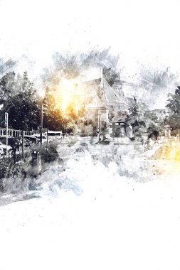 Wroclaw City Poland antika sanat eskizi çizimi