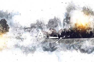 Wroclaw City Poland antika sanat eskizi çizimi