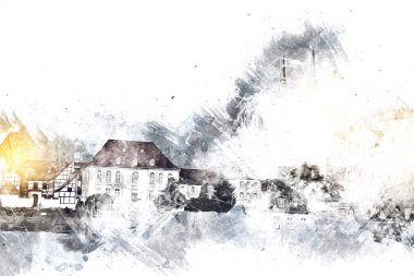 Wroclaw City Poland antika sanat eskizi çizimi