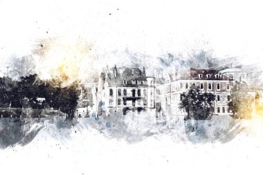 Wroclaw City Poland antika sanat eskizi çizimi