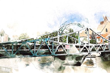 Wroclaw City Poland antika sanat eskizi çizimi