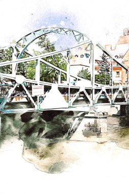 Wroclaw City Poland antika sanat eskizi çizimi