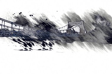 Wroclaw City Poland antika sanat eskizi çizimi