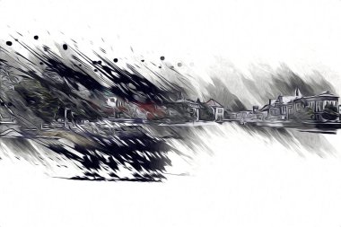 Wroclaw City Poland antika sanat eskizi çizimi