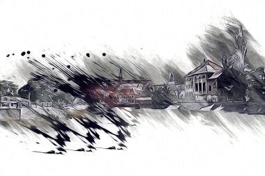 Wroclaw City Poland antika sanat eskizi çizimi