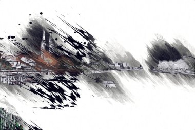 Wroclaw City Poland antika sanat eskizi çizimi