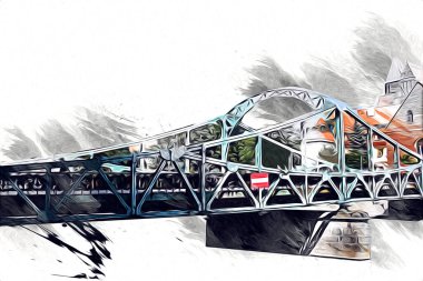 Wroclaw City Poland antika sanat eskizi çizimi