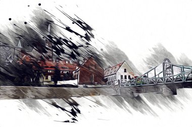 Wroclaw City Poland antika sanat eskizi çizimi