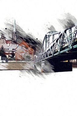 Wroclaw City Poland antika sanat eskizi çizimi