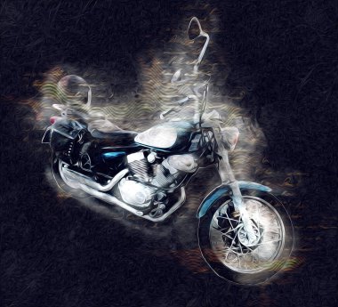 Motosiklet görüntüleme rengi izole edilmiş sanat antika retro