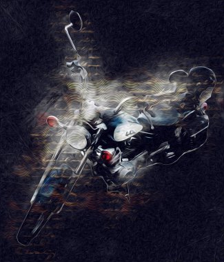 Motosiklet görüntüleme rengi izole edilmiş sanat antika retro