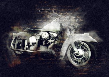 Motosiklet görüntüleme rengi izole edilmiş sanat antika retro